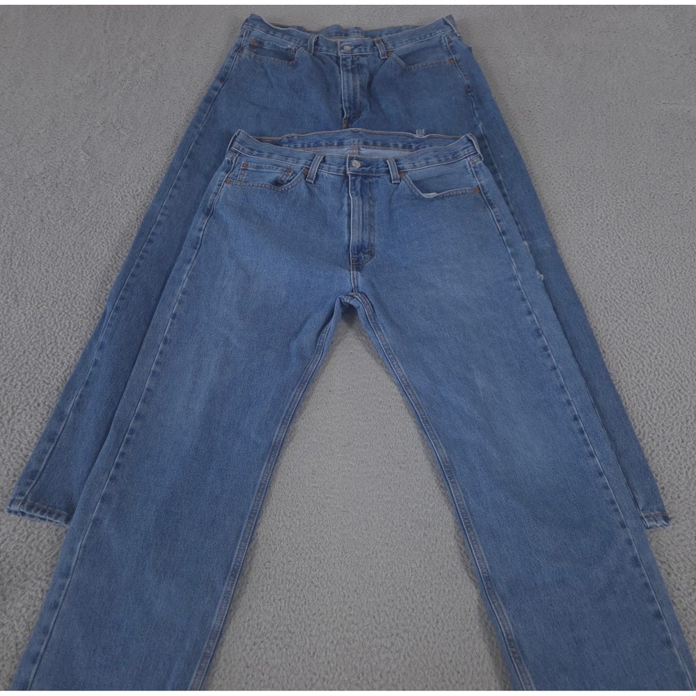 LOT OF 2 Levi's Jeans Mens 38x32 Blue 505 Straight Leg Cotton Regular Fit Denim